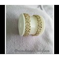Baby jewellery beaded woven bracelets sold as a pair gold