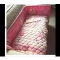 Standard wooden cot quilt and pillow case girls pink peach Chinese blossom duvet