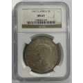 1947 Union of South Africa 5 Shillings NGC Graded MS63