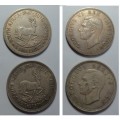 80% Silver 5-Shillings of the Union of South Africa (Crowns of 1947 & 1949)