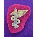 7 Medical Special Forces Qualification Badge with Maroon Backing Cloth
