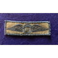 Parachute Instructor Wings - Black embroidered on Nutria, with Square Centre, Black Merrow Border