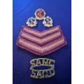 South African Medical Corps (SAMC) Cap, Collar badges, Shoulder title, Sergeant Rank - Lot