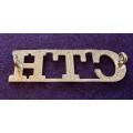 CTH Cape Town Highlanders Metal Chrome Shoulder Title complete with lugs intact
