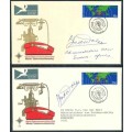 South Africa 1973 "Telecomms Day" Signed FDCs with Cover illustration VARIETY