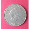 ZAMBIA FIVE SHILLINGS PRESIDENT KAUNDA * 24 OCTOBER 1965 LOW MINTAGE