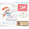 AUSTRIAN AIRLINES (AUA) 1958 FIRST FLIGHT AFTER 20 YEARS FROM VIENNA-LONDON CARD