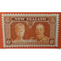 NEW ZEALAND 1935 SILVER JUBILEE 6d RED ORANGE MNH
