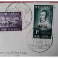 UNION FDC 1952 SADIPU/SATISE X2 WITH DIFFERENT CANCELS