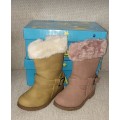 Pre school kiddies boots. Size 6.  Taupe & Pink .
