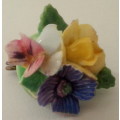 Vintage Porcelain Flower Earrings and Brooch (Please read full description)