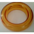 Retro amber flower ring