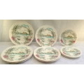 Vintage ALFRED MEAKIN Queens Castle  Set of four plates (DInner, Fish and Side Plates)