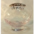Vintage Crystal Posy Vase  Pink & Clear Swirl Posy Art Glass
