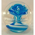 Captivating Glass paperweight with blue