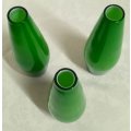 Three Amazing Japanese Best Art Glass Emerald Green Cased around white