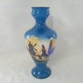 Bow 19th Century blue hand painted vase
