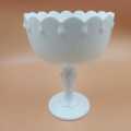 Circa 1960 Indiana Teardrop pedestal milk glass bowl