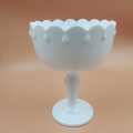 Circa 1960 Indiana Teardrop pedestal milk glass bowl