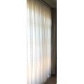 VOILE CURTAINS CHECK VOILE 5M x 230CM WHITE Only. READY TO HANG