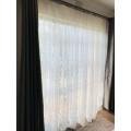 CLASSY WHITE OR CREAM / SILVER  VOILE CURTAIN ** 5m x 230cm ** Hurry dont get LEFT  *  READY TO HANG