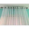 EYELET PLAIN SHEER VOILE CURTAIN   5m x 230cm   READY TO HANG-  WHITE Or CREAM