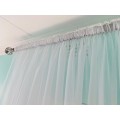 FROSTED SCALLOP CURTAIN  ** 5m x 230cm **  Hurry dont get LEFT  *  WHITE ONLY * READY TO HANG