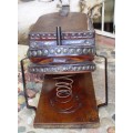 Antique ship bellow to pump air for fog horn (not the horn)- Steel, wood and leather-works well