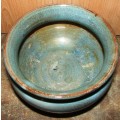 Beautiful green/blue Linn Ware Bowl-H 18 cm, Top dia. 13 cm-Good condition