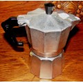 Made in Italy-per alluminium- coffee perculator  H 15 cm, bottom w 8 cm-no holes - working