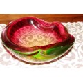 Beautiful multi colour Murano glass bowl-weighs 1.85 kg`s-dia. 18 cm x 17 cm x 7 cm