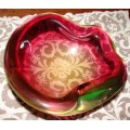 Beautiful multi colour Murano glass bowl-weighs 1.85 kg`s-dia. 18 cm x 17 cm x 7 cm