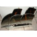 Art Deco wall /table good quality mirror (sail ship shape)- wooden back board-can stand hang on wall