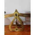 Beautiful vintage brass Warranted Postal letter scale-Made in England with six weights-working