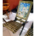 Beautiful highly collectable hand pained Chinese Lacquer folding chair-good condition-