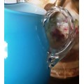 Beautiful big H 27 cm Turquoise Murano glass Jug - Weight 1.4 kg`s - Good condition/no chips/cracks