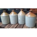 4 Antique one gallon Ironstone crocks-Stamped Made in Vereeniging  South Africa-buy per crock