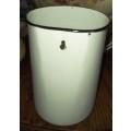 Vintage white Enamel Enima Bucket with black trimmings  in good condition