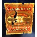 Antique C and E Morton London Royal blue tin-H 19 cm, Dia. 16 cm x 16 cm