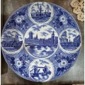 Vintage Blue `London Pride` Wall Plate-Houses of Parliament-J.H. Weatherly and Sons Hanley  23.5 cm