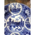 Vintage Blue `London Pride` Wall Plate-Houses of Parliament-J.H. Weatherly and Sons Hanley  23.5 cm