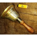 Vintage big thick quality heavy brass School/Railway bell-weight 1.kg`s - H 23 cm, mouth dia.13 cm