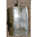 World War II Army Green Enamel water bottle-n cork stopper-good condition-no holes