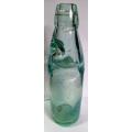 Antique WM Barnard and Sons London with marble in neck Aqua green colour bottle
