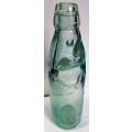 Antique WM Barnard and Sons London with marble in neck Aqua green colour bottle