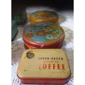 6 x Vintage toffee and sweets tins.(Sharps, Kilty, Vanity Fair and Sunrise)