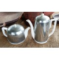 Vintage Coffee and Tea Pot `stay Hot` style with warmer inners under metal covers