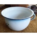 Nice 22cm Top Dia. Vintage White /blue with flowers design Spitoon-good condition-no holes