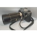 Pentax Spotmatic SP-F 35mm Camera SMC Takumar 1:2.8/55 Lens +Soligor Tele-Auto 1: 3.5 F 200mm Lens