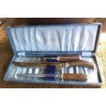 Priestley&Moore Ltd. Cutlers&Silversmiths Sheffield England-3 piece Staghorn Carving Set-never used